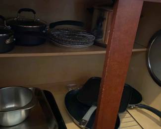 Assortment Of Pans TFal, Circulon More bring Packing