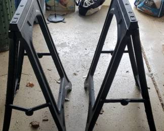 2 Plastic Folding Sawhorses