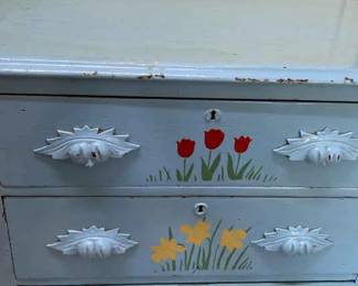 3 Drawer Painted Dresser On Wheels