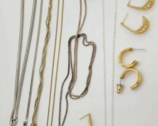 Mixed Jewelry Lot 4 Necklaces 2 Bracelets 4 Pierced Earrings