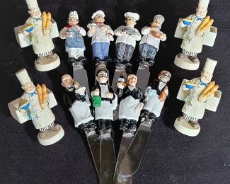 Chef Butler theme Napkin Rings and Cheese Spread Knives