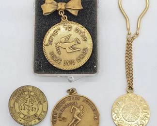 Four Medallions Cincinnati Academy of Medicine Peace to Israel 1933 Athletic Carnival Zodiac
