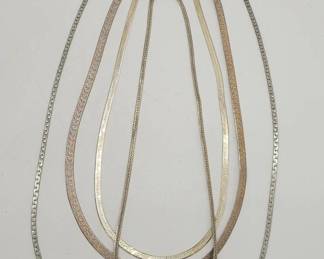 Four Silver Necklaces