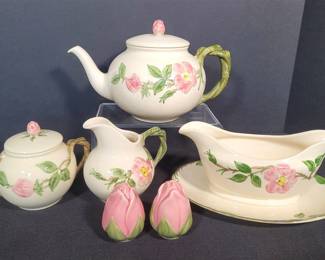 Franciscan Desert Rose Teapot Creamer Sugar Salt Pepper Shakers Gravy Boat