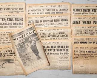 Collection of Cincinnati Enquirer Newspapers Covering the Flood of 1937