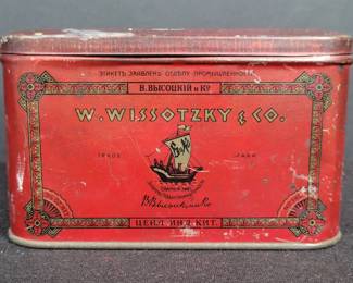 Antique Tin W Wissotsky Co Russian Tea Tin