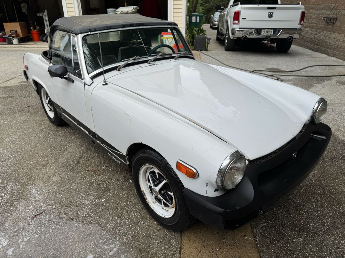 Vintage MG Midget convertible car 1976