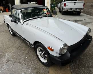 Vintage MG Midget convertible car 1976