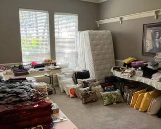 Lots of Linens, Towels, Bedding and two very nice Mattresses
