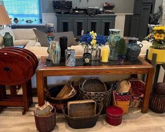 TV Trays (Sold & Sofa Table & Baskets