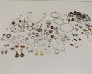 414 Grams of .925 Sterling Silver Wearable and Scrap Jewelry