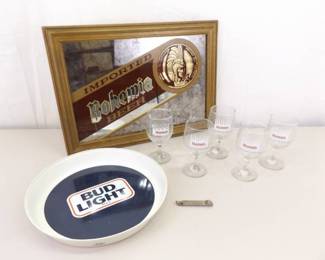 Lot of Vintage Hamms Beer etc. Advertising Glasses, Tray, etc.