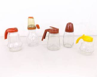 Lot of Vintage Glass Syrup etc. Pourers