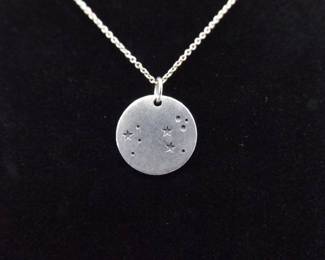 .925 Sterling Silver LEO Star Formation Pendant Necklace