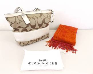 Vintage COACH Purse, Scarf, and Dust Bag