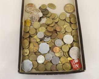 Lot of Vintage Canadian and Foreign Coins, Tokens, etc.
