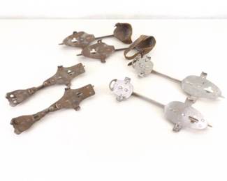 3 Pairs of Antique Metal Ice Skates