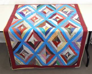 Vintage Handmade Multo Colored Patchwork Quilt