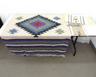 Lot of Hand Woven Native American Southwest Wool Blankets, etc.