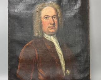 Portrait of 18th century unframed gentleman