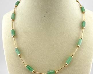 14kt and jade necklace