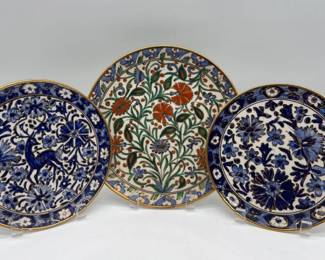 Three hand painted plates from Greece
