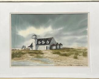 Tidewater barn landscape by Al Foca (1937-2018, Norfolk, VA)