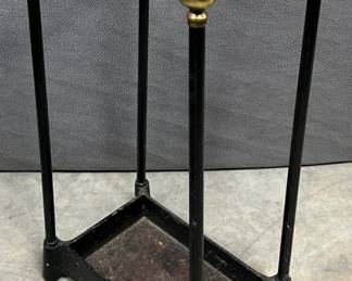 Iron and brass umbrella stand