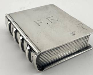 Sterling Tiffany and Co book engraved pill box