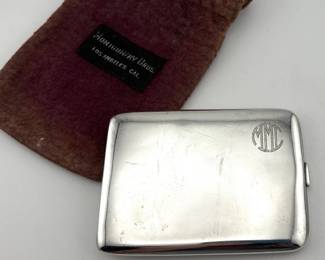 Gorham sterling cigarette case with monogrammed initials
