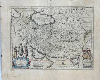 Antique map of Persia by William J. Blaeu (1571-1634)
