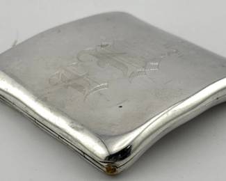 Sterling silver engraved cigarette case