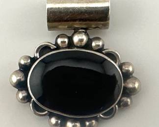 Sterling, onyx pendant