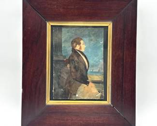 Early 19th century portrait of Virginia Capt. James Hudson in watercolor