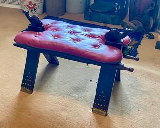 VINTAGE CAMEL SADDLE FOOT OTTOMAN