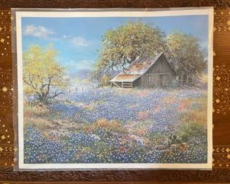 SIGNED NUMBERED BLUEBONNET PRINT BY LAJUAN SCHLEGEL