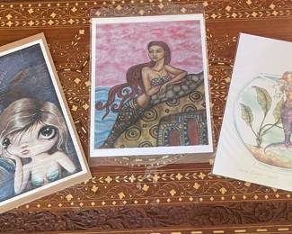 MERMAID PRINT, CANVAS MERMAID PRINT, “HOME SWEET HOME” MERMAID PRINT BY AMY BROWN