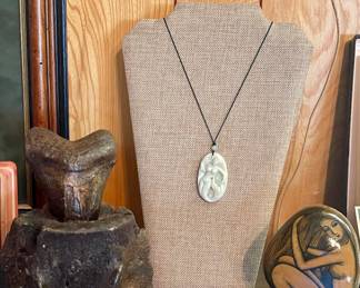 CARVED STONE MERMAID NECKLACE