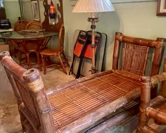 VINTAGE BAMBOO BENCH