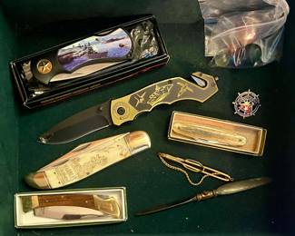 UNITED STATES NAVY KNIVES, FAST ACTION RESCUE KNIFE, “ATTACK ON PEARL HARBOR” KNIFE. MARBLES FOLDING HUNTING KNIVE