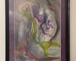 ABSTRACT MERMAID SIGNED ART
