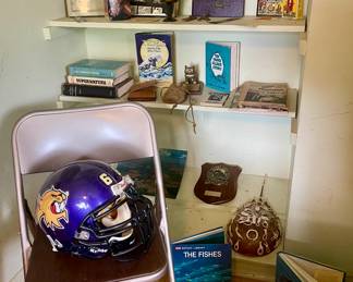 TAROT CARDS, 1966 WEIMAR WILDCAT “CLAW” YEARBOOK, RIDDELL FOOTBALL HELMET