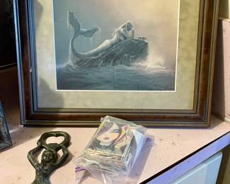 CAST IRON MERMAID BOTTLE OPENER, LONELY MERMAID ART