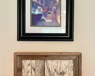 FRAMED DEER ART BY DARREL APPELT 94/250 1994
