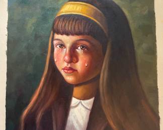 PAINTING OF CRYING GIRL