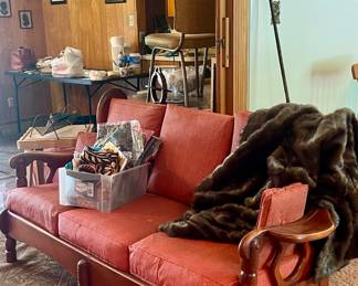 VINTAGE MAHOGANY SOFA, SCARF COLLECTION