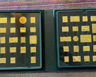 FRANKLIN MINT OFFICIAL GOLD ON SILVER PROOFS OF AMERICA’S GREATEST STAMPS-49 IN THIS SET