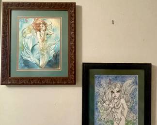 SIGNED MERMAID PICTURE-MONIS 2012, SIGNED ART BY E. CARLISLE