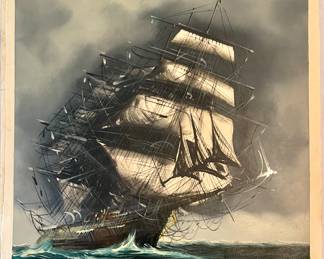CLIPPER SHIP PAINTING RENATO LONGANESI