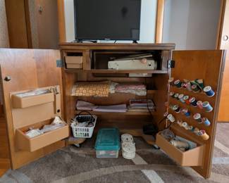 seamstress desk and sewing machine